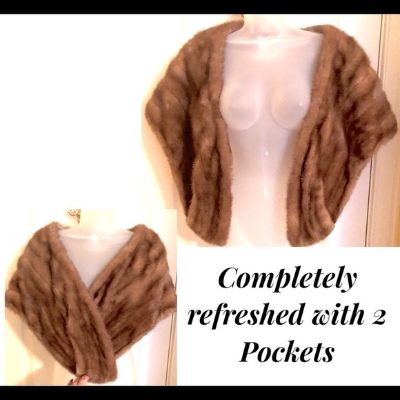 Peyser T Morris Jackets & Blazers - Gorgeous Genuine Mink Stole Pockets Shrug Socialite Owned Completely Refurbished